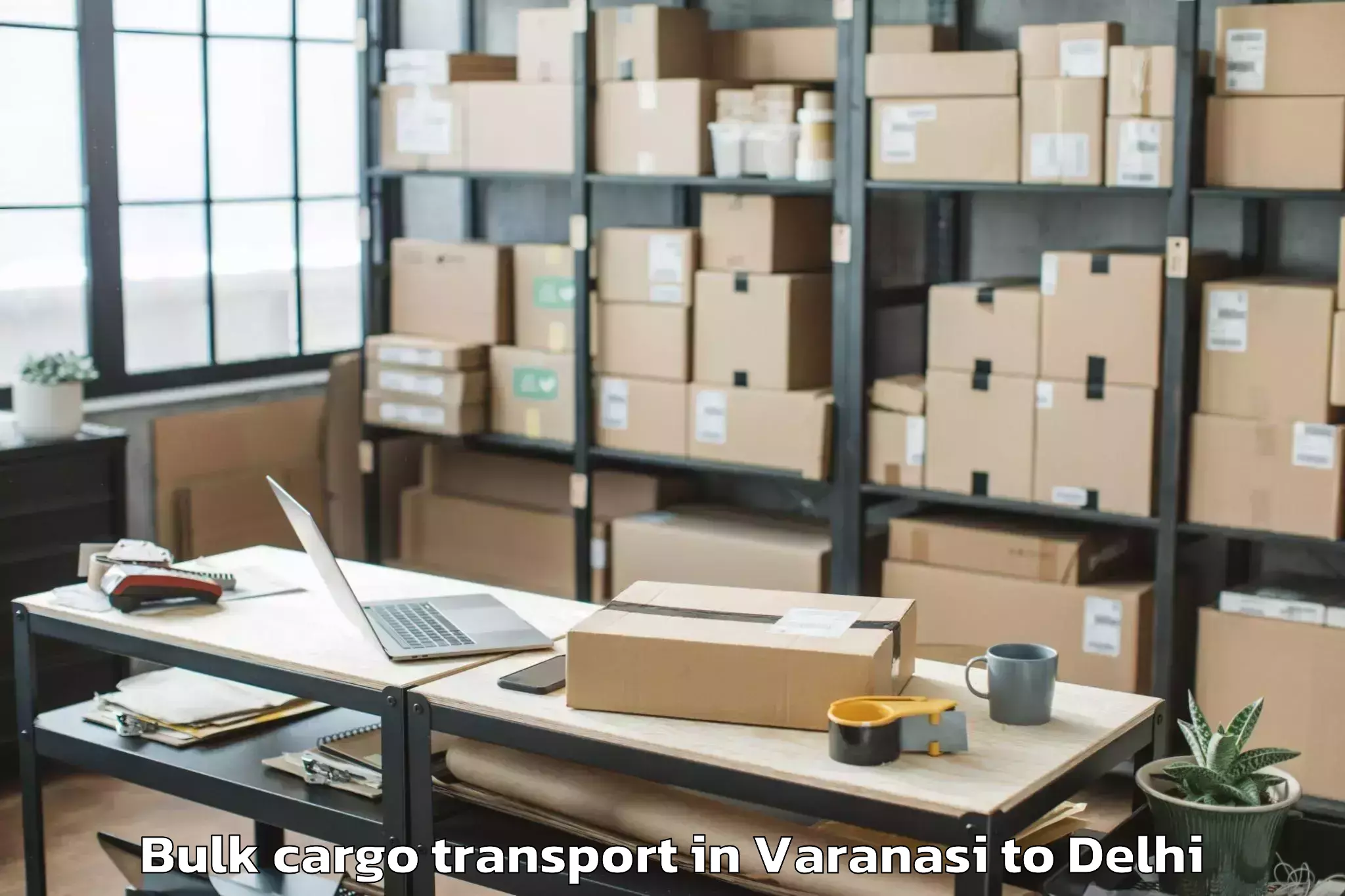 Easy Varanasi to Chanakya Puri Bulk Cargo Transport Booking